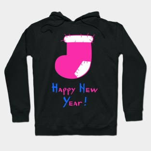 Pink Felt Christmas Stocking. Happy New Year! Hoodie